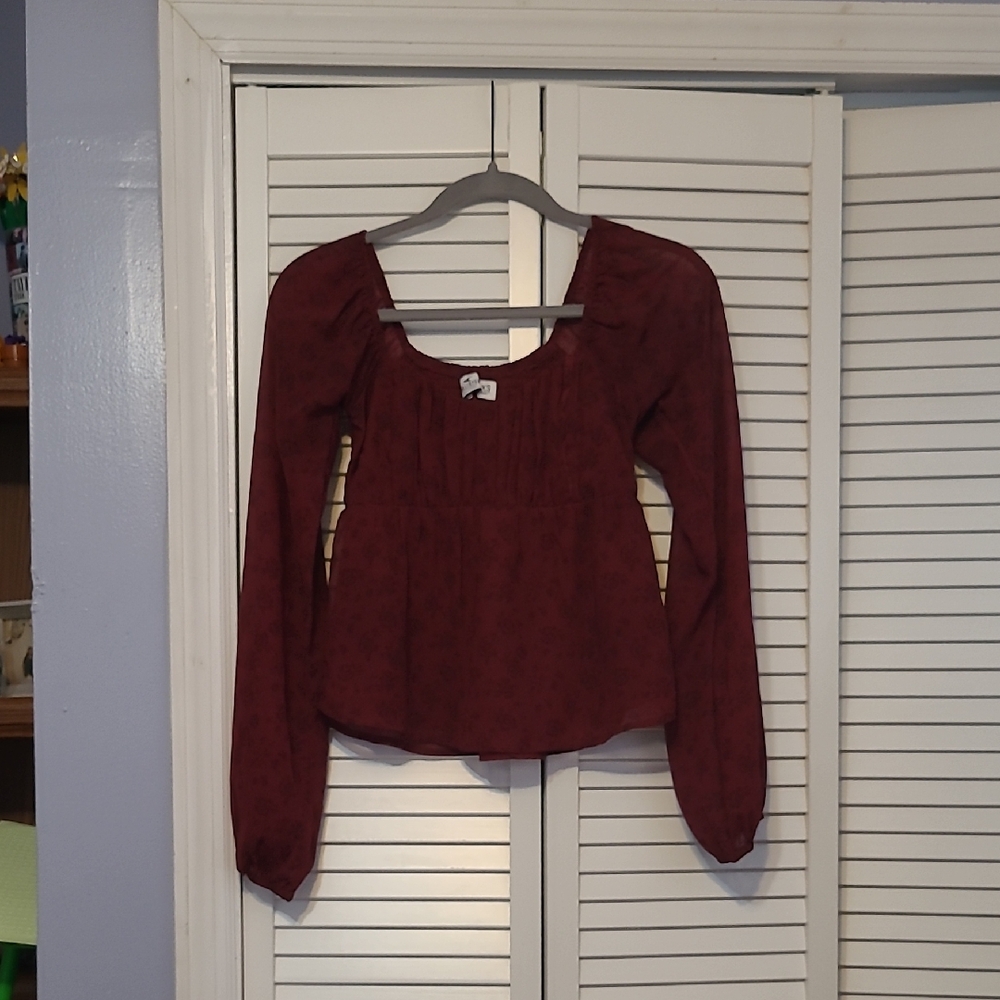 Hollister Deep Burgundy Blouse